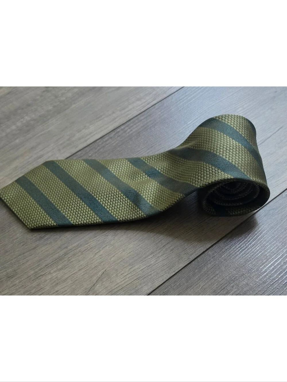 Tommy Bahama Hand‑Sewn Silk Tie Palm Tree Jacquard Olive Blue Stripe Luxury